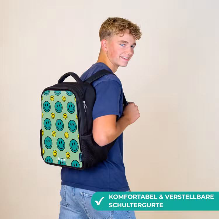 All smiles groen Rugzak - Zwart middel -sfeer9_DE