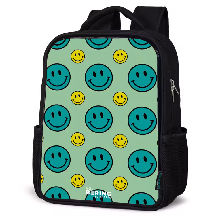All smiles groen Rugzak - Zwart middel -schuin