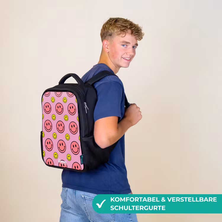 All smiles roze Rugzak - Zwart middel -sfeer9_DE