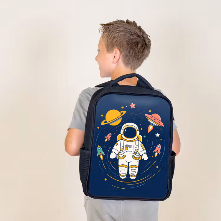 Astronaut - Planeten - Raket Rugzak - Zwart middel -sfeer2