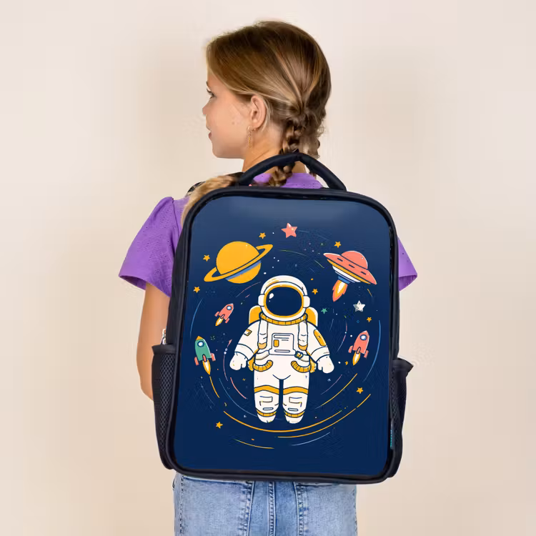 Astronaut - Planeten - Raket Rugzak - Zwart middel -sfeer5