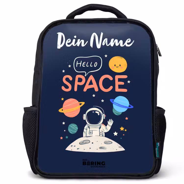 Astronaut - Quote - Planeten - Sterren Rugzak - Zwart middel -3d