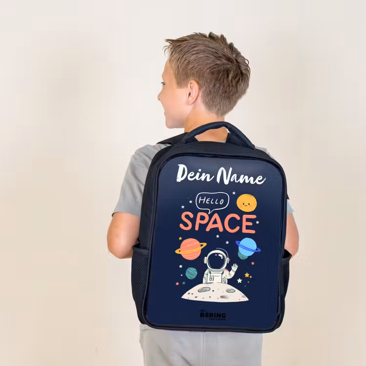 Astronaut - Quote - Planeten - Sterren Rugzak - Zwart middel -sfeer2