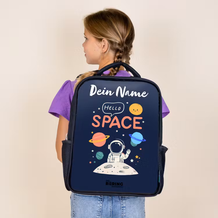 Astronaut - Quote - Planeten - Sterren Rugzak - Zwart middel -sfeer5
