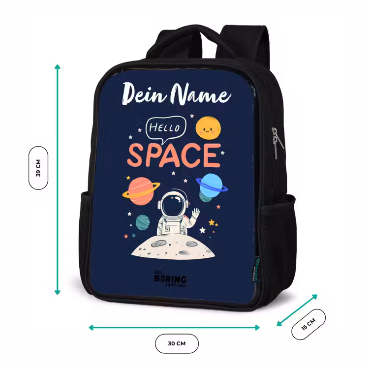 Astronaut - Quote - Planeten - Sterren Rugzak - Zwart middel -productfoto_formaten