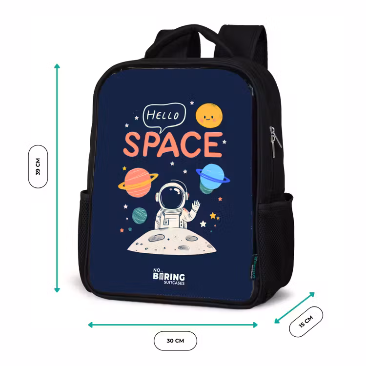 Astronaut - Quote - Planeten - Sterren Rugzak - Zwart middel -productfoto_formaten