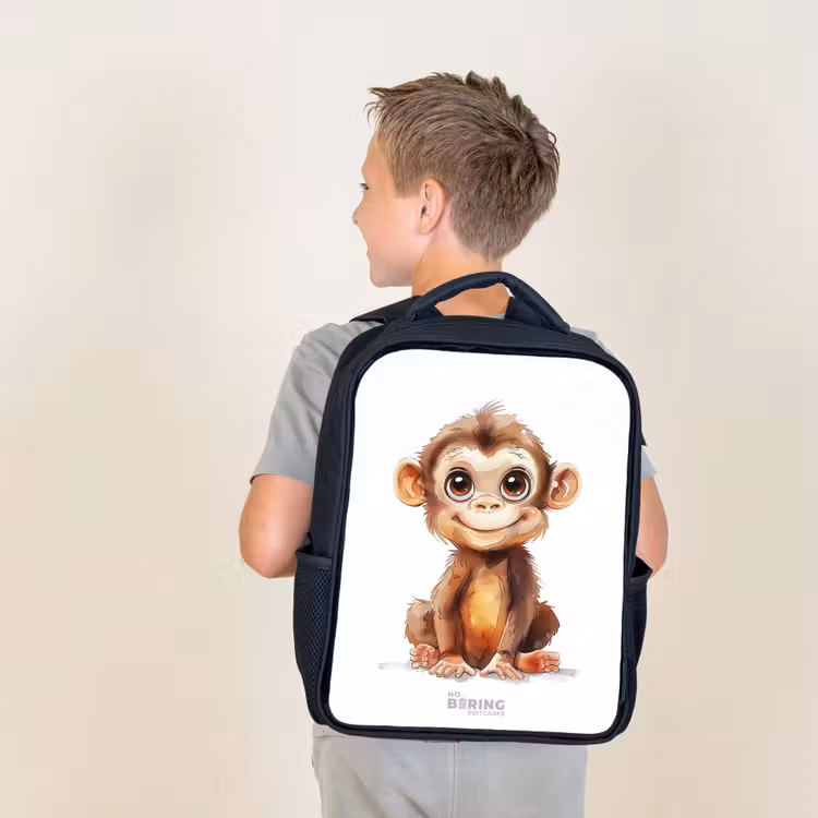 Baby aap Rugzak - Zwart middel -sfeer2