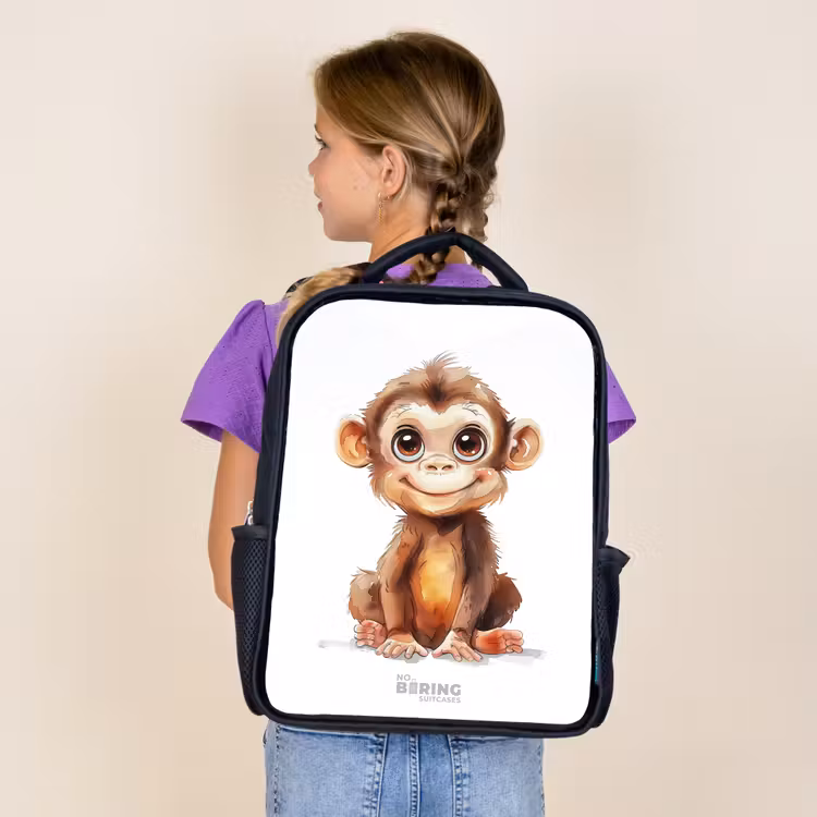 Baby aap Rugzak - Zwart middel -sfeer5