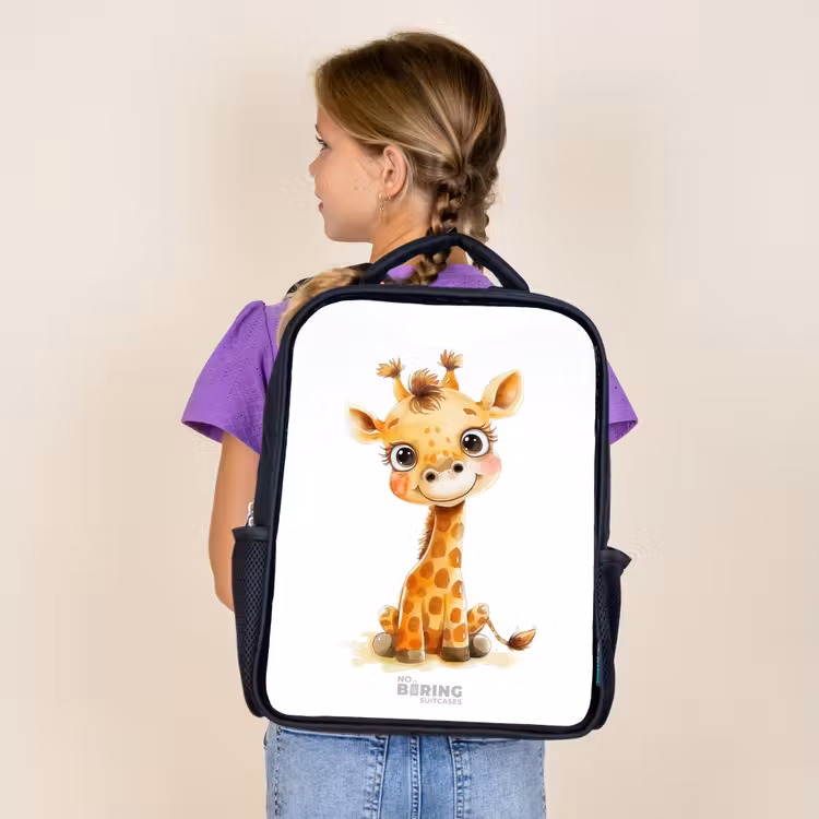 Baby giraffe Rugzak - Zwart middel -sfeer5