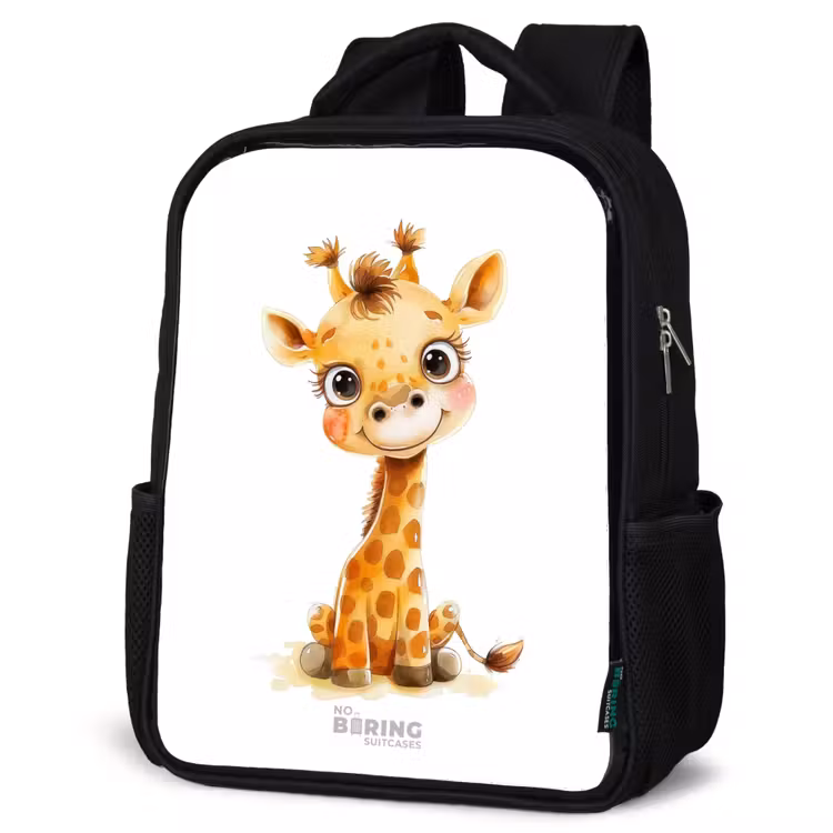 Baby giraffe Rugzak - Zwart middel -schuin
