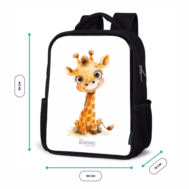 Baby giraffe Rugzak - Zwart middel -productfoto_formaten