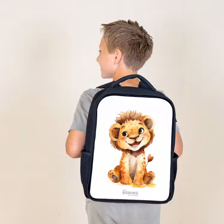 Baby leeuw Rugzak - Zwart middel -sfeer2