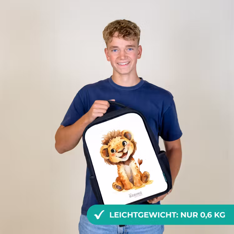Baby leeuw Rugzak - Zwart middel -sfeer7_DE