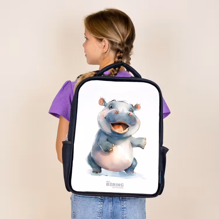 Baby nijlpaard Rugzak - Zwart middel -sfeer5