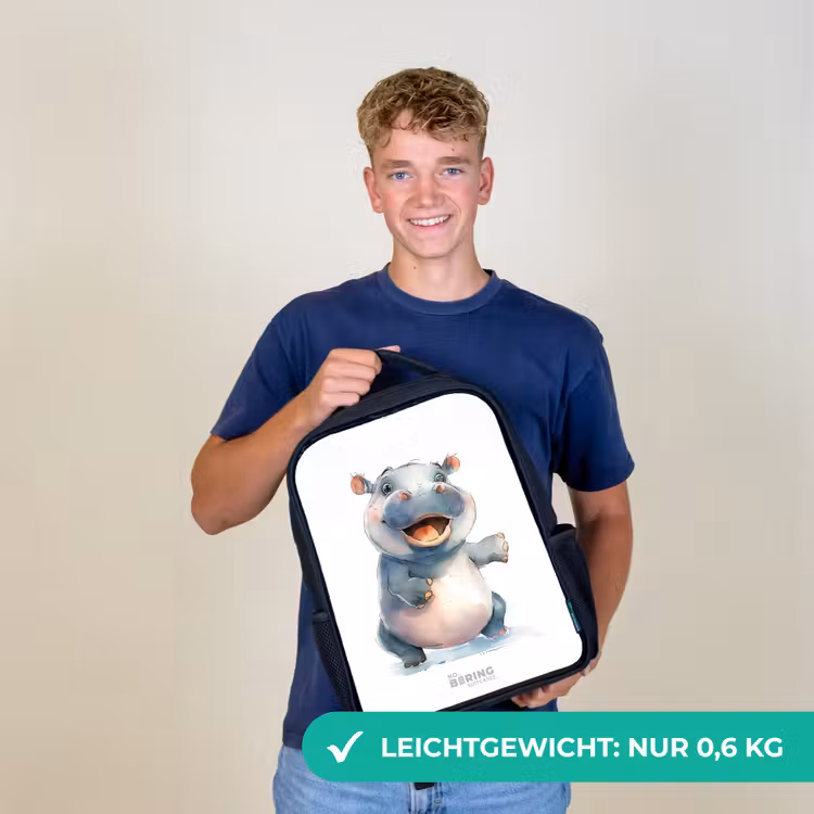 Baby nijlpaard Rugzak - Zwart middel -sfeer7_DE