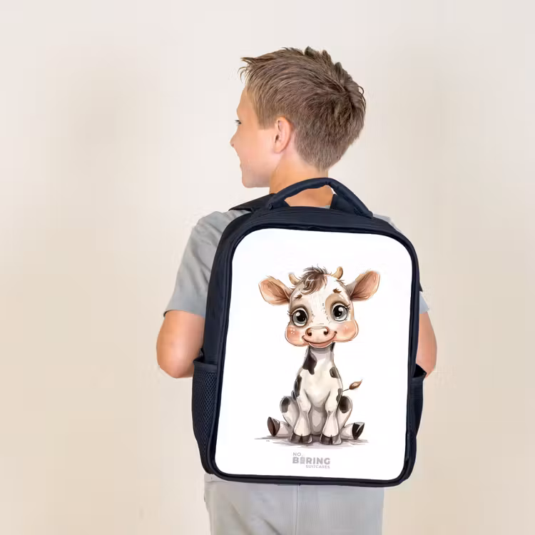 Baby koe Rugzak - Zwart middel -sfeer2