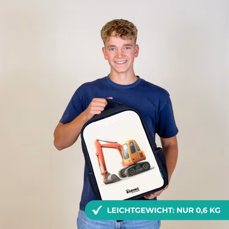 Graafmachine - Getekend - Oranje Rugzak - Zwart middel -sfeer7_DE
