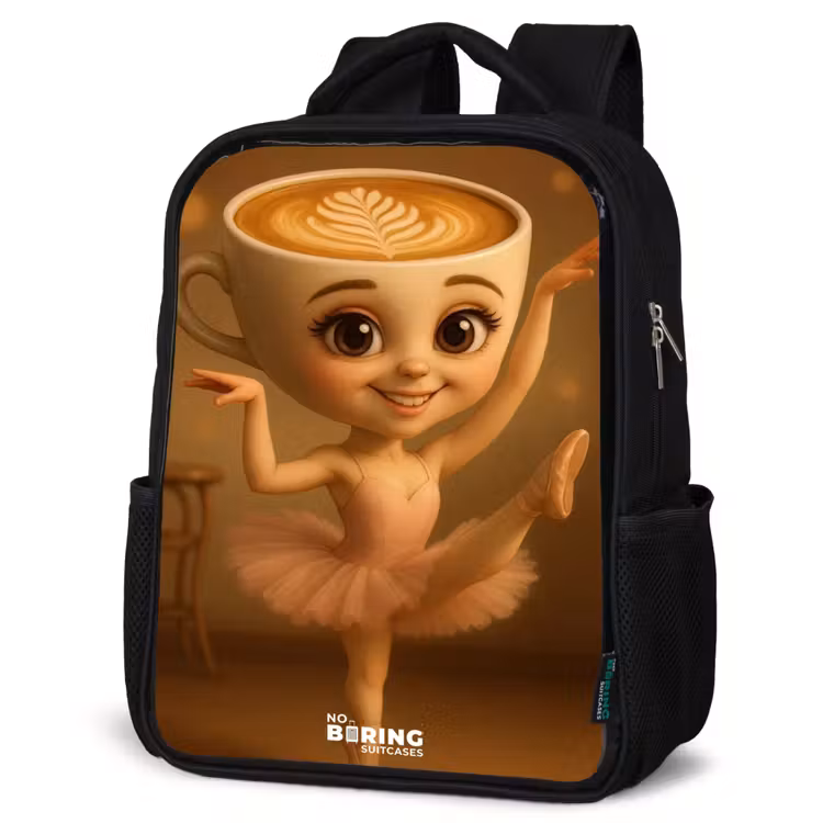 Ballerina Cappuccina Rugzak - Zwart middel -schuin