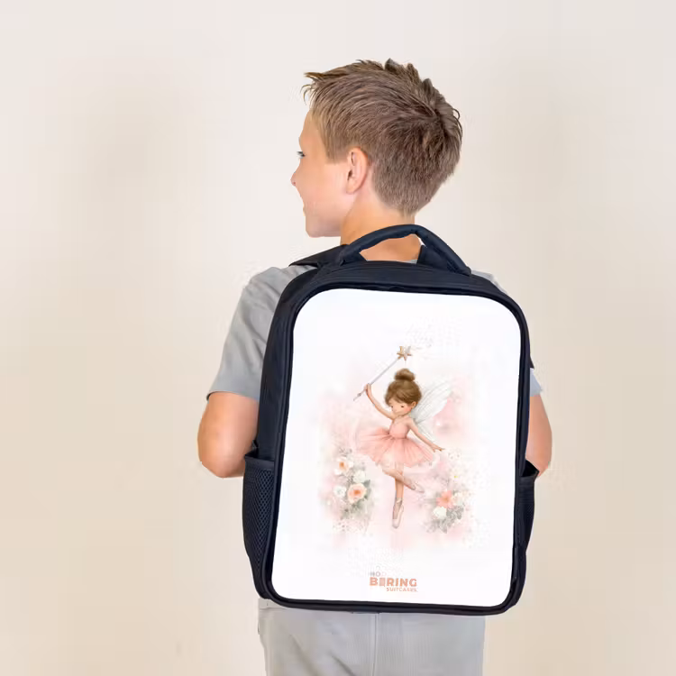 Ballerina fee in roze Rugzak - Zwart middel -sfeer2