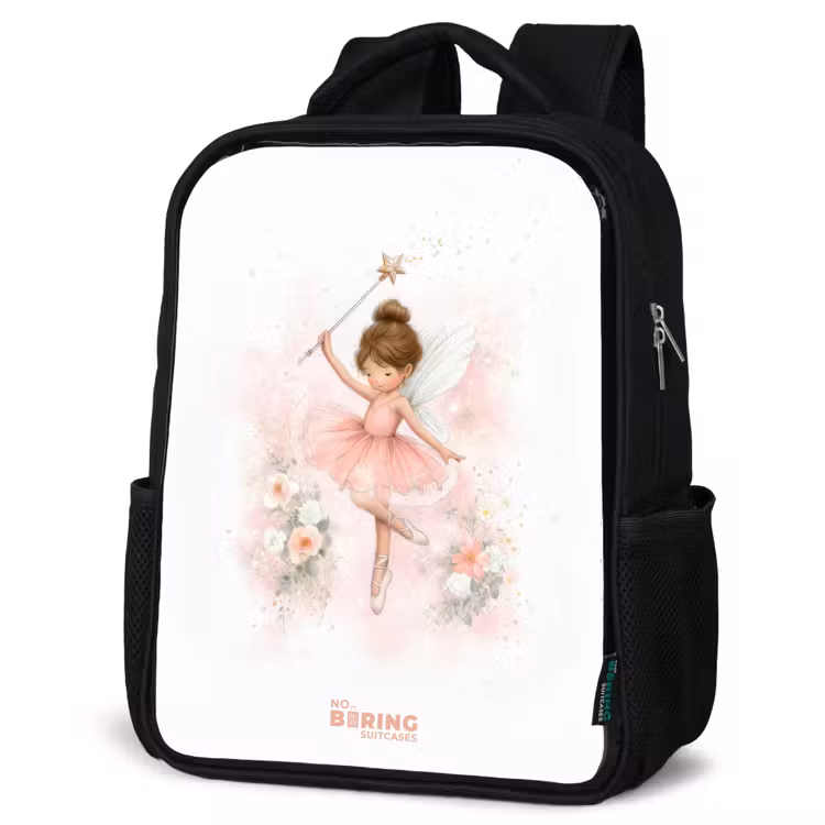 Ballerina fee in roze Rugzak - Zwart middel -schuin