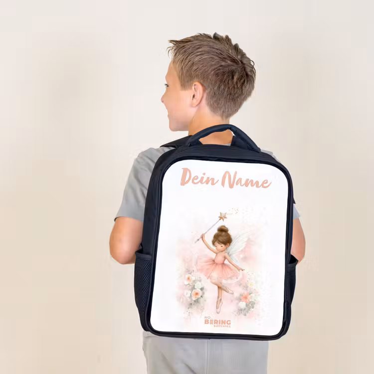Ballerina fee in roze Rugzak - Zwart middel -sfeer2