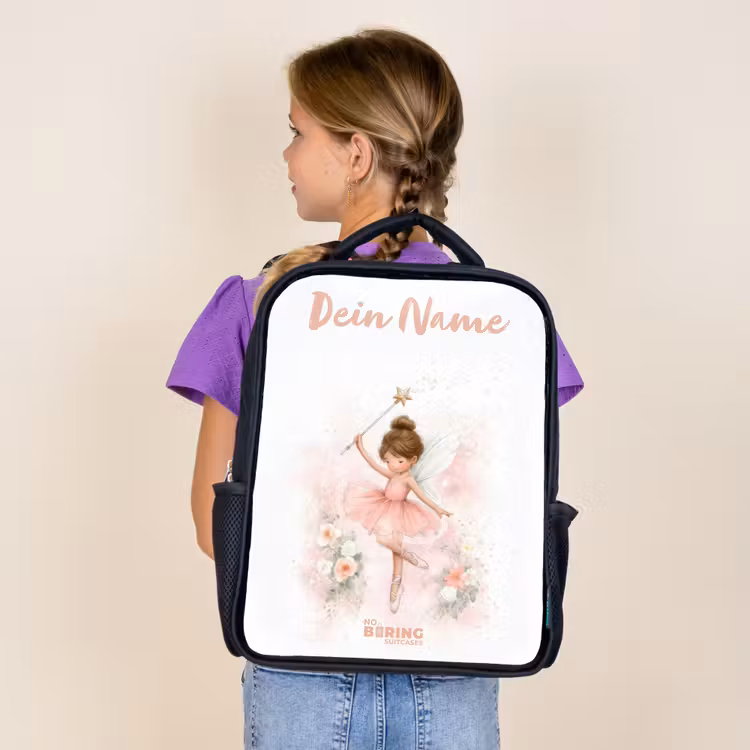 Ballerina fee in roze Rugzak - Zwart middel -sfeer5