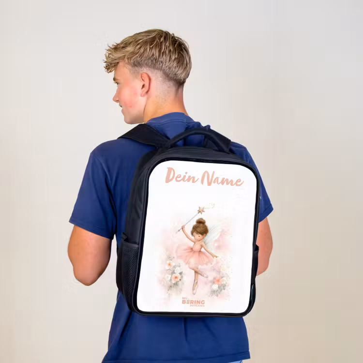 Ballerina fee in roze Rugzak - Zwart middel -sfeer8