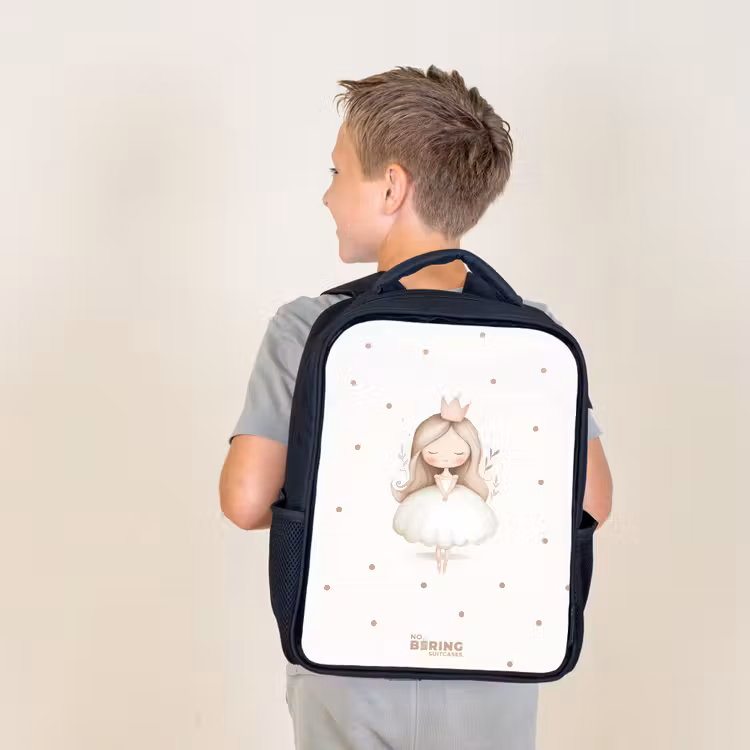 Ballerina prinses tussen beige stippen Rugzak - Zwart middel -sfeer2