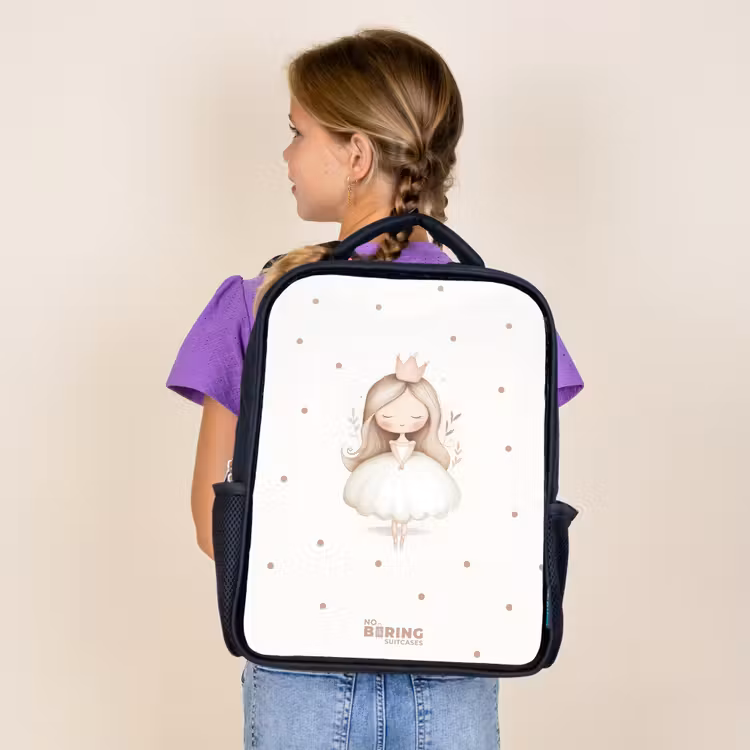 Ballerina prinses tussen beige stippen Rugzak - Zwart middel -sfeer5