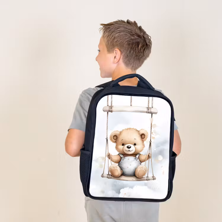 Beer - Baby - Dier - Kinderen Rugzak - Zwart middel -sfeer2