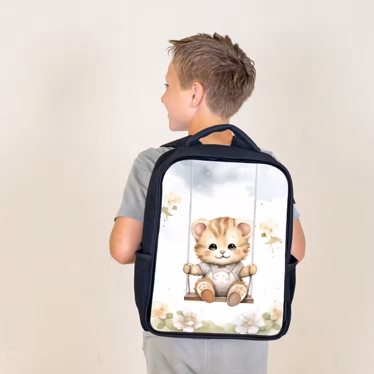 Beer - Baby - Dier - Kinderen Rugzak - Zwart middel -sfeer2