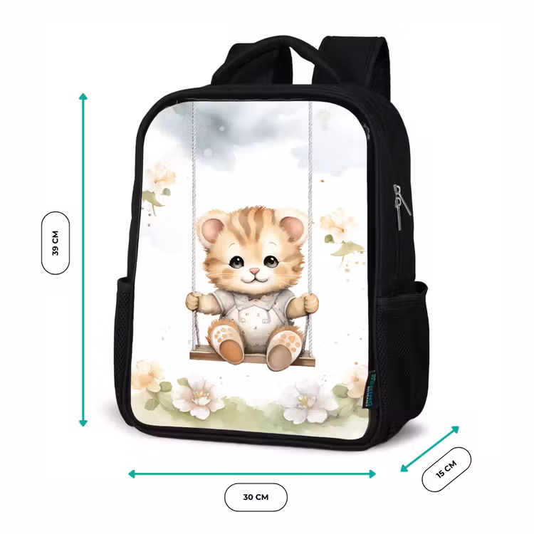 Beer - Baby - Dier - Kinderen Rugzak - Zwart middel -productfoto_formaten