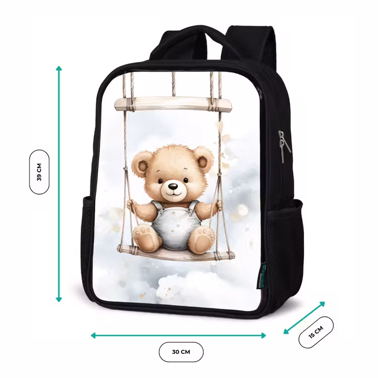 Beer - Baby - Dier - Kinderen Rugzak - Zwart middel -productfoto_formaten