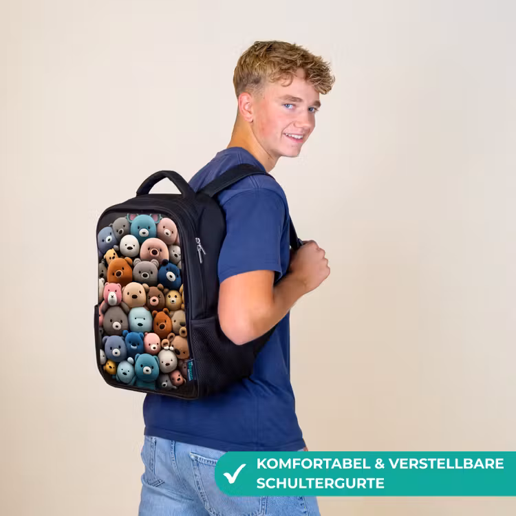 Berenfeestje Rugzak - Zwart middel -sfeer9_DE