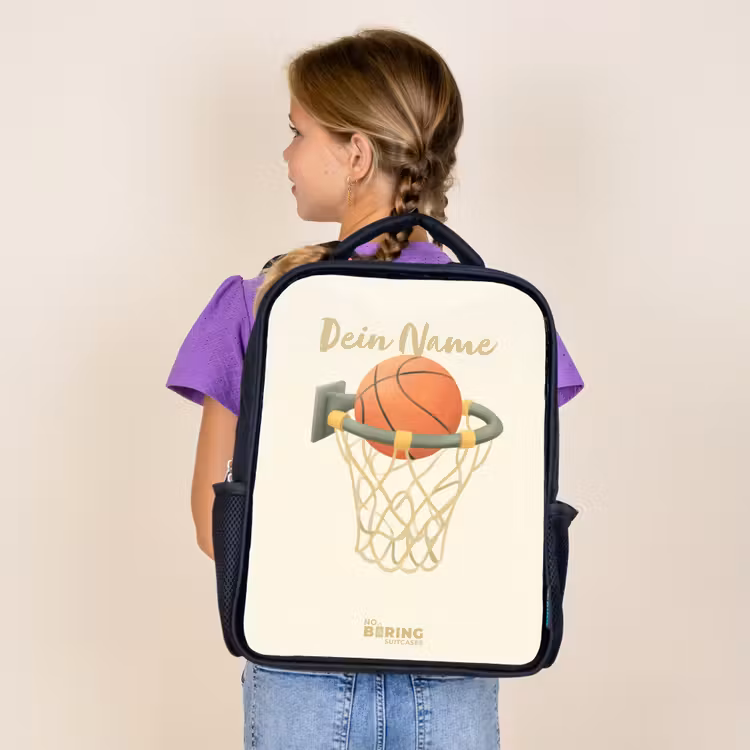 Basketbal in neutrale kleuren Rugzak - Zwart middel -sfeer5