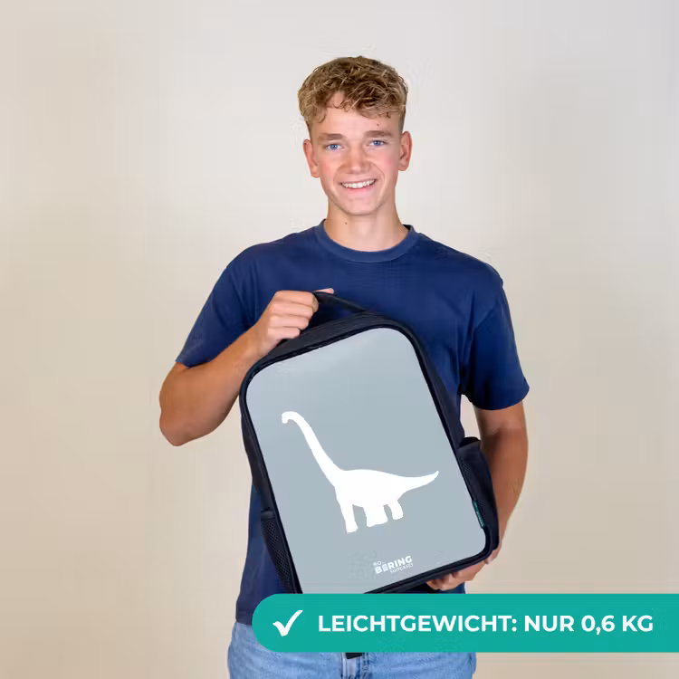 Blauw met Brachiosaurus dino Rugzak - Zwart middel -sfeer7_DE
