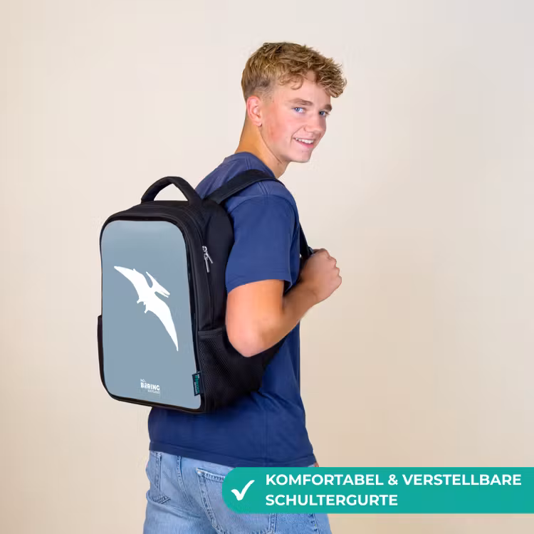 Blauw met Pteranodon dino Rugzak - Zwart middel -sfeer9_DE