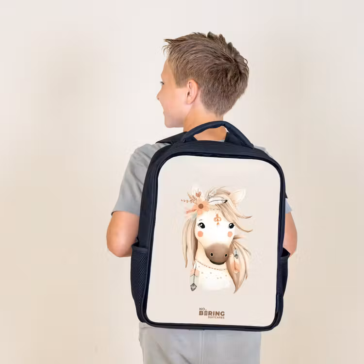 Bohemian paard in pastel kleuren Rugzak - Zwart middel -sfeer2