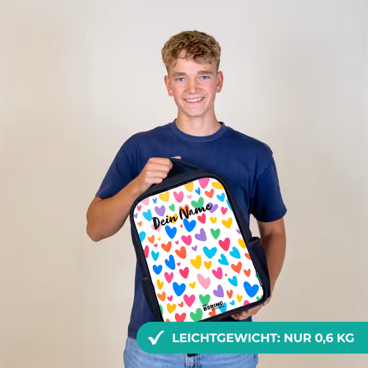 Gekleurde hartjes Rugzak - Zwart middel -sfeer7_DE