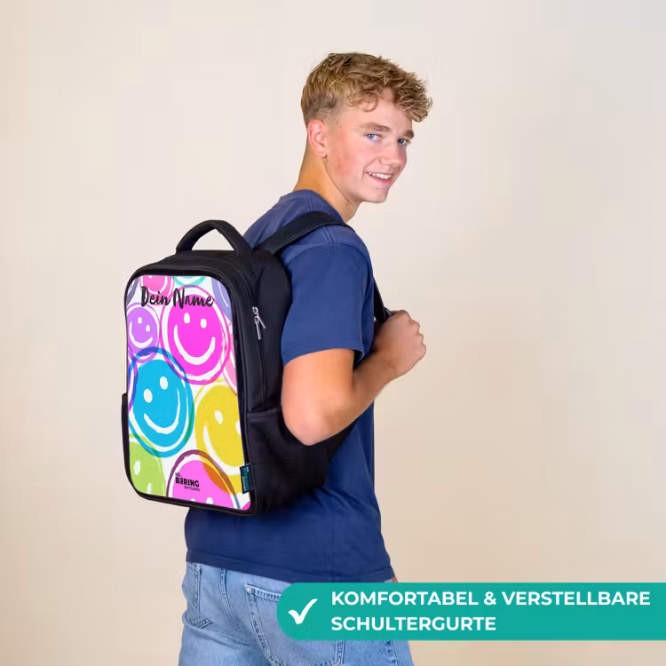 Kleurrijke glimlachexplosie Rugzak - Zwart middel -sfeer9_DE