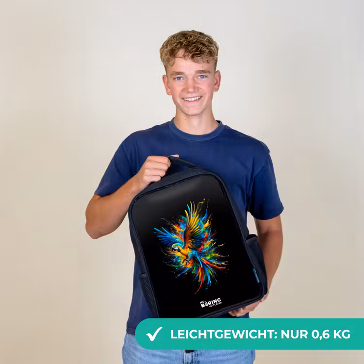 Kleurrijke papegaai Rugzak - Zwart middel -sfeer7_DE