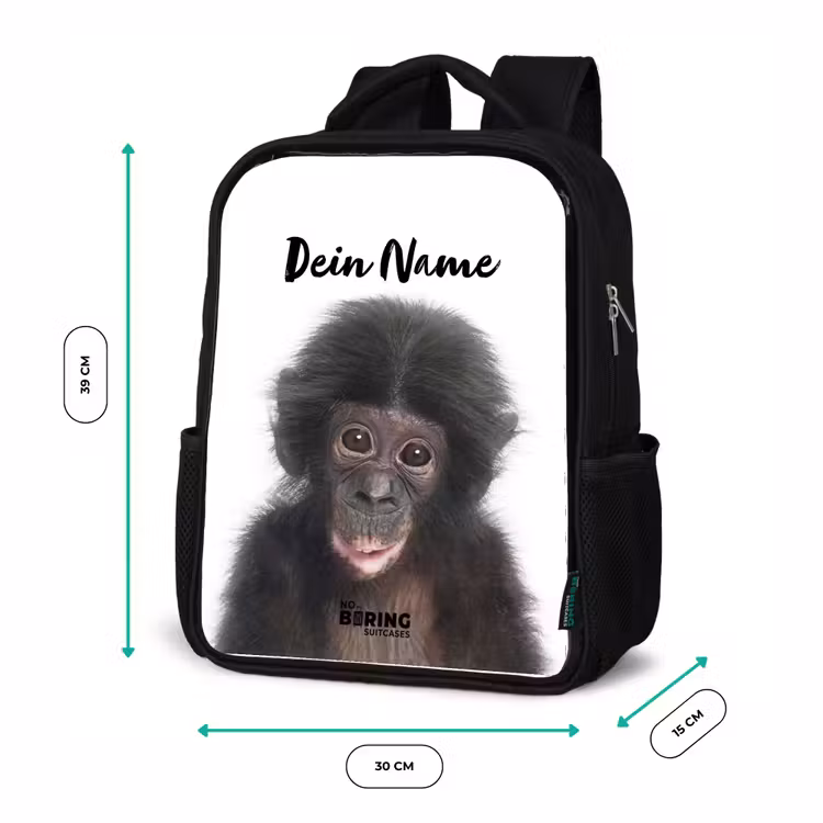 Charlie Chimp Rugzak - Zwart middel -productfoto_formaten