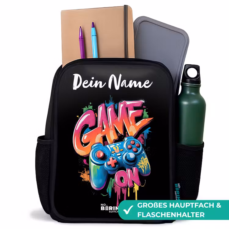 Controller - Game - Graffiti - Tekst Rugzak - Zwart middel -inhoud_DE