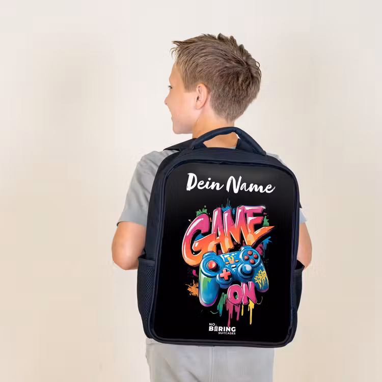 Controller - Game - Graffiti - Tekst Rugzak - Zwart middel -sfeer2