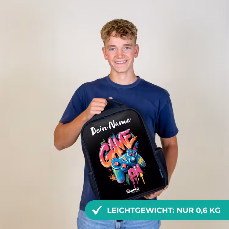 Controller - Game - Graffiti - Tekst Rugzak - Zwart middel -sfeer7_DE