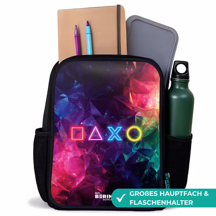 Controller - Symbolen - Neon Rugzak - Zwart middel -inhoud_DE