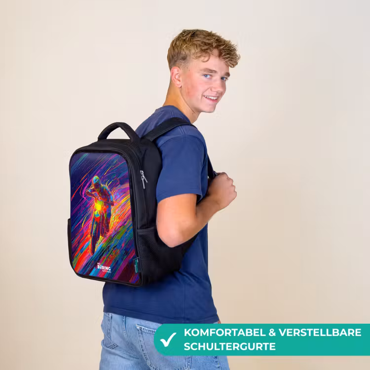 Crossmotor - Neonkleuren - Lijnen - Helm Rugzak - Zwart middel -sfeer9_DE