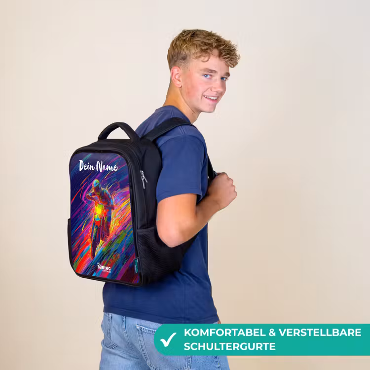 Crossmotor - Neonkleuren - Lijnen - Helm Rugzak - Zwart middel -sfeer9_DE