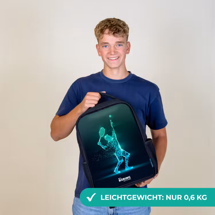 Digitale tennisspeler in futuristische stijl Rugzak - Zwart middel -sfeer7_DE