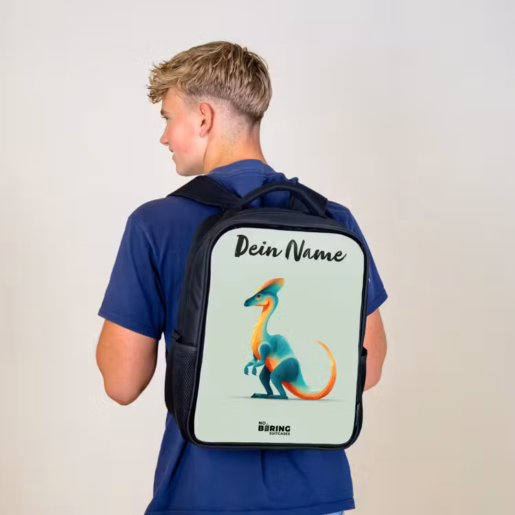 Dino - Blauw - Dier Rugzak - Zwart middel -sfeer8
